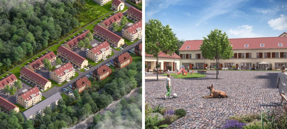 Ahornhöfe: Generationsübergreifendes Wohnen in Beelitz: Der Projektentwickler KW-Development will in Beelitz mit den Ahornhöfen über 200 Wohnungen in sieben Wohnhäusern, acht Doppelhaushälften und 58 Reihenhäusern realisieren. Jetzt erging die Baugenehmigung. Was das Projekt besonders macht ...