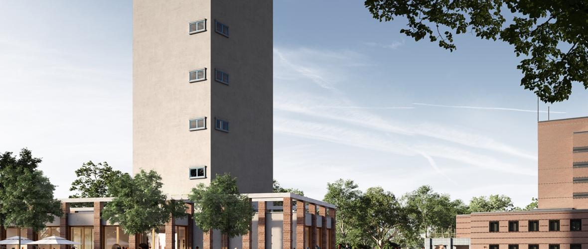 Magdeburg: Albinmüller-Turm bekommt ein neues Empfangsgebäude
