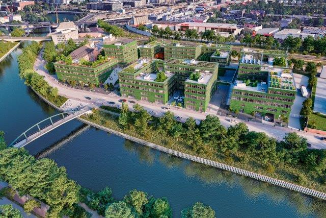 Berlin Decks: Baustart für neuen Gewerbecampus in Berlin-Mitte: Die BEOS AG entwickelt direkt am Spreekanal vier Gebäude mit rund 45.000 Quadratmeter Gewerbemietfläche. Anfang Juli 2022 wurde die Grundsteinlegung für das erste Gebäude des Gewerbecampus gefeiert.