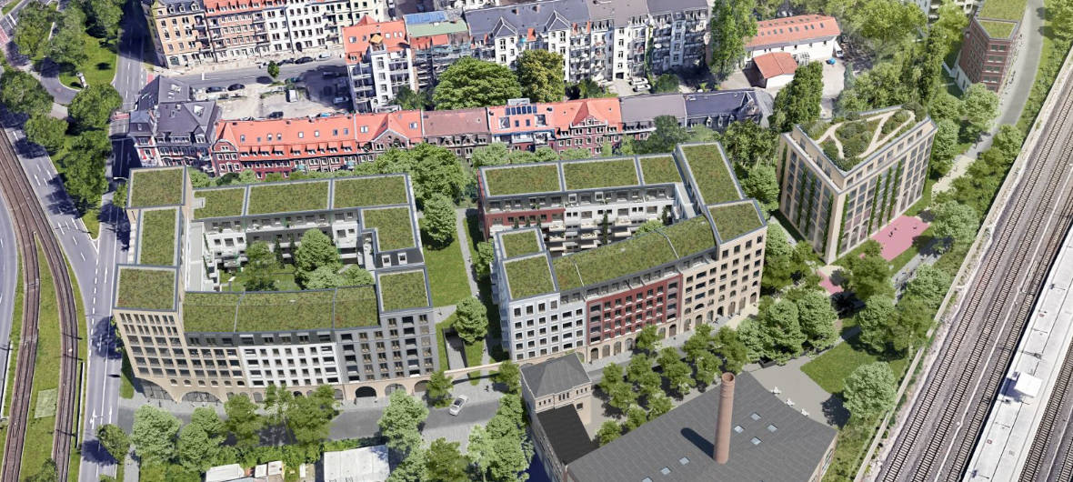 Bogenviertel: Baustart für nachhaltiges Wohnquartier am Bahnhof Neustadt in Dresden: Startschuss für die Bauarbeiten eines modernen Mixed-use-Quartiers in Dresden-Neustadt. QUARTERBACK hat mit der Realisierung des Bogenviertels am ehemaligen Gleisbogen des Neustädter Bahnhofs begonnen.