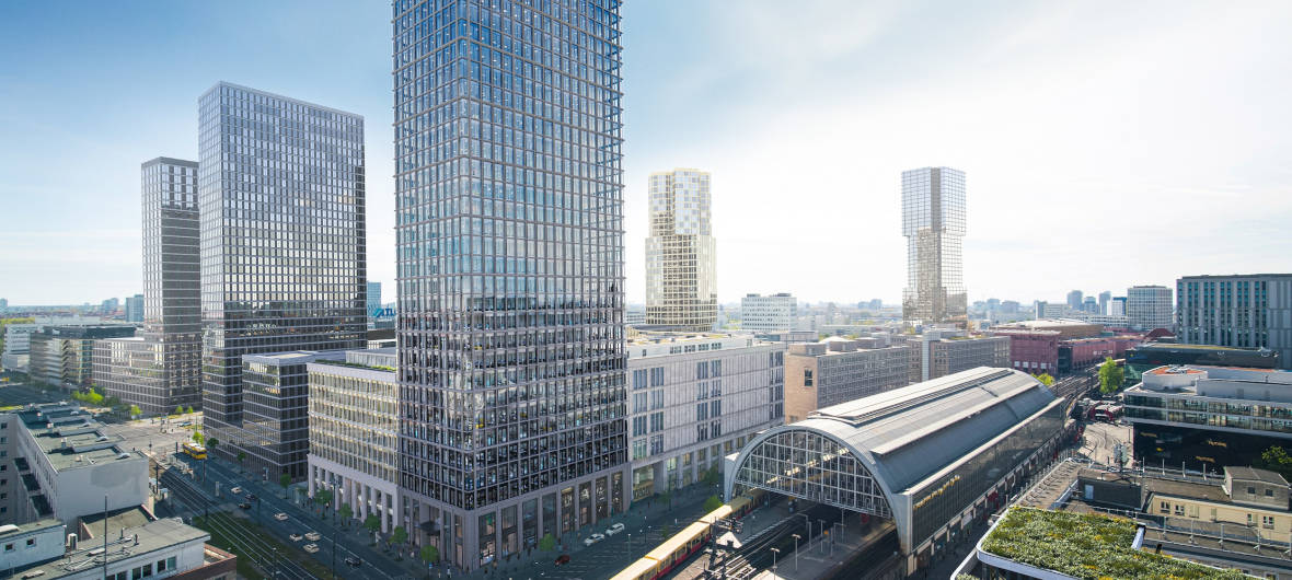 Ensemble aus „Galeria Weltstadthaus“ und Bürohochhaus „Mynd“ erweitert Berliner Alexanderplatz