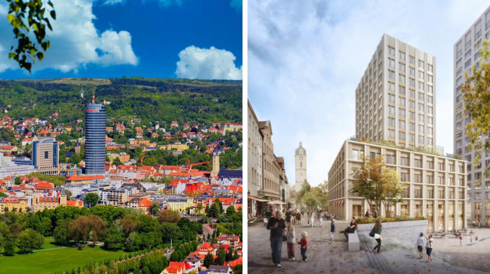 EichplatzAreal in Jena: Entwicklung von Baufeld B macht Fortschritte: Das EichplatzAreal im Herzen Jenas schlägt ein neues Kapitel in seiner bewegten Geschichte auf. Auf Baufeld A entwickelt die Strabag Real Estate GmbH drei Hochhäuser mit breitem Nutzungskonzept. Und auch in die Entwicklung von Baufeld B kommt nun Bewegung