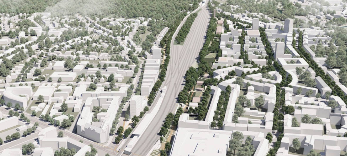 Güterbahnhof-Areal in Berlin-Köpenick: Vier städtebauliche Entwürfe für ein neues Stadtquartier