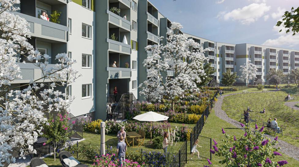Facelifting für "Kreuzerhof": Hallesche Wohnungsgesellschaft gestaltet Wohnquartier komplett um