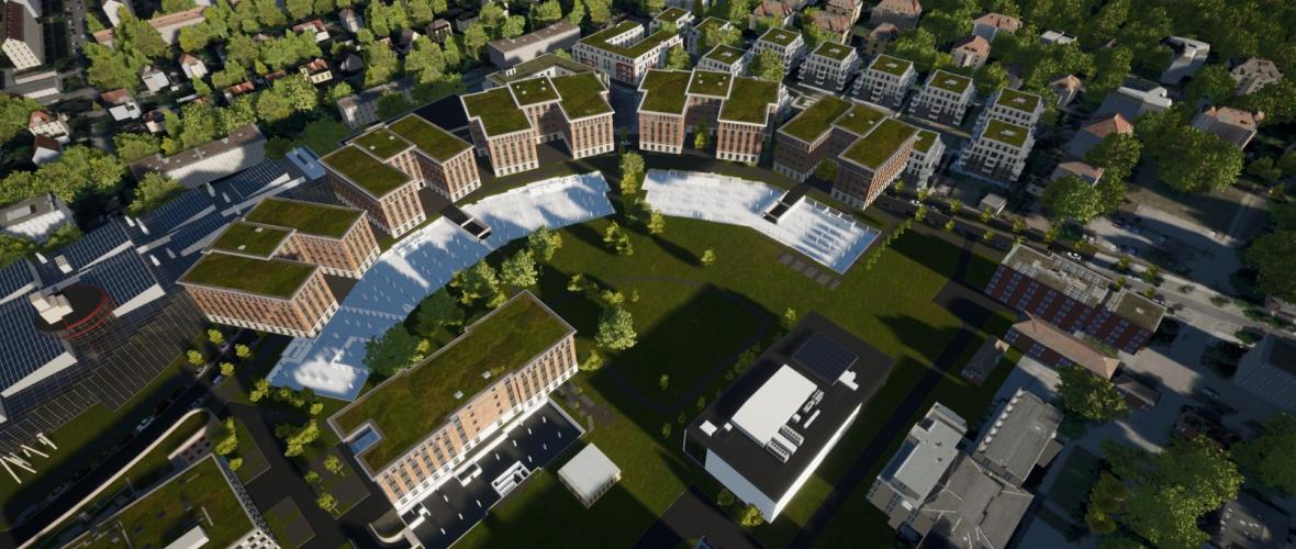 Bogen Babelsberg: KW-Development feiert Richtfest für neues Büroquartier: Der Projektentwickler KW-Development baut auf drei Grundstücken insgesamt sechs Gebäude für ein neues Büroquartier in der Potsdamer Medienstadt. Was das Vorhaben so besonders macht. 