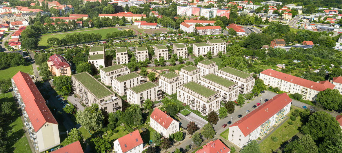 Pirna: Grüne Ausblicke im Quartier MAWA