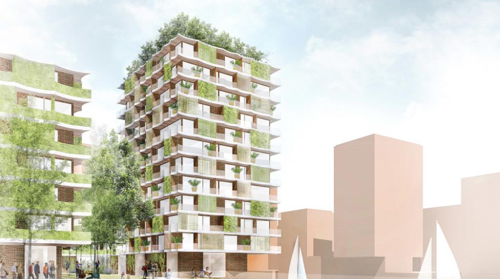 Moringa: Deutschlands erstes Wohnhochhaus im Cradle-2-Cradle-Prinzip: Die Landmarken AG entwickelt in der Hamburger HafenCity mit Moringa das erste Wohnhochhaus Deutschlands in Anlehnung an das besonders nachhaltige Cradle-2-Cradle-Prinzip.