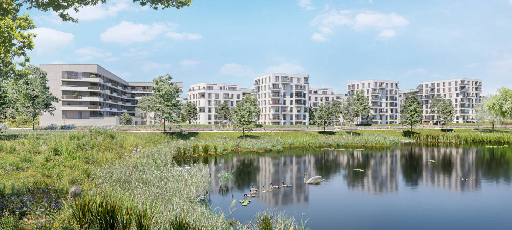 PANDION ALBERTUSSEE: 440 neue Eigentumswohnungen für Düsseldorf: Die PANDION AG entwickelt in Düsseldorf-Heerdt mit dem Wohnprojekt ALBERTUSSEE 440 neue Eigentumswohnungen für den angespannten Wohnmarkt der Landeshauptstadt Nordrhein-Westfalens.