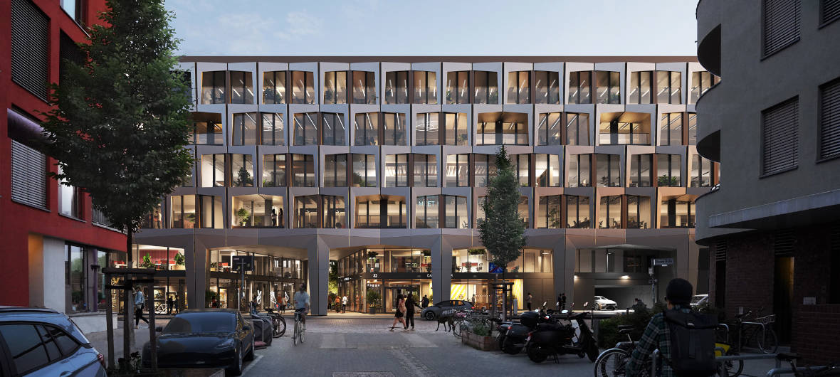 THE B: Richtfest für neue Büros in Berlin: Die Berliner Projektentwickler Townscape und Gateway Real Estate realisieren in der Revaler Straße 32 in Berlin-Friedrichshain das Büroprojekt 