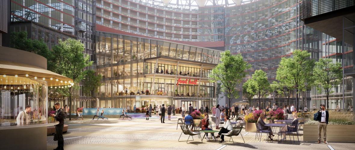 Sony Center in Berlin: Oxford Properties präsentiert erste Ergebnisse des Umbaus: Das Sony Center ist in die Jahre gekommen. Jetzt wird das berühmte Ensemble am Potsdamer Platz für rund 200 Millionen Euro modernisiert. Bei einem Vor-Ort-Termin bestaunten wir die ersten erreichten Meilensteine.